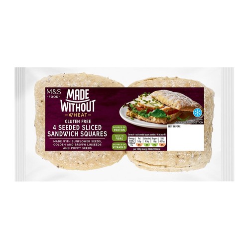 M&S Made Without 4 Seeded Sliced Sandwich Squares