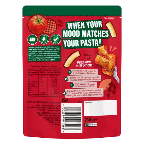 Dolmio Classics Arrabbiata Rigatoni Microwave Pasta Meal