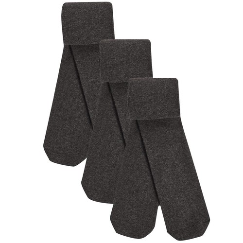 M&S Girls Body Sensor School Tights, 7-8 Years, Grey