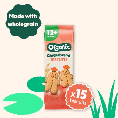 Organix Gingerbread Men Biscuits Toddler Snack 12+ Months