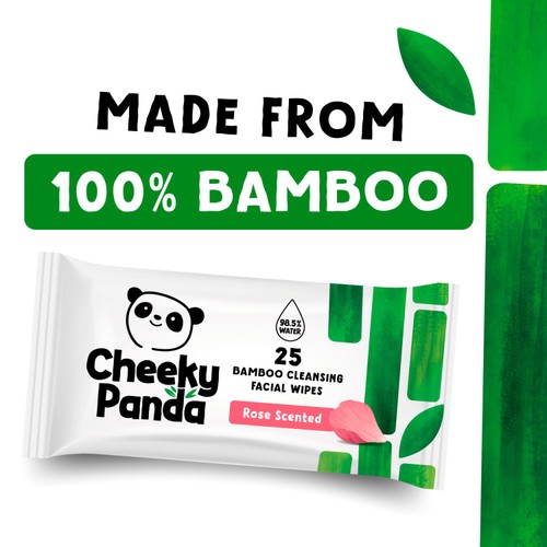 The Cheeky Panda Bamboo Facial Cleansing Wipes Rose Scented
