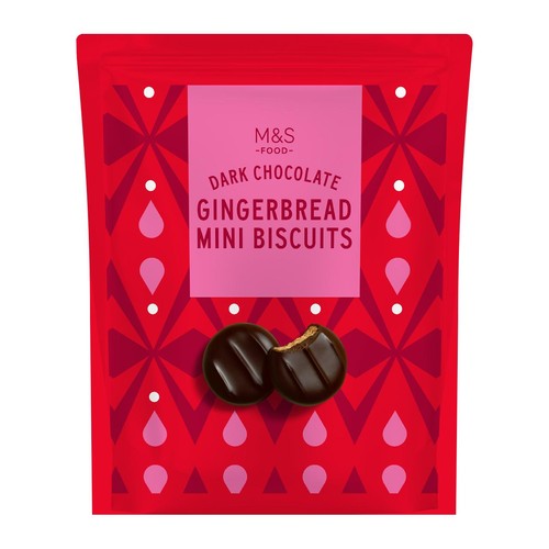 M&S Outrageously Chocolatey Dark Chocolate Gingerbread Mini Biscuits