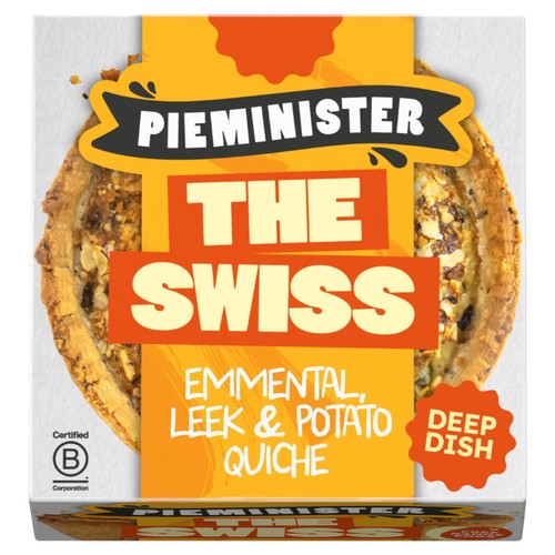 Pieminister The Swiss Quiche with Emmental, Waxy Potato, Leek & Cheddar