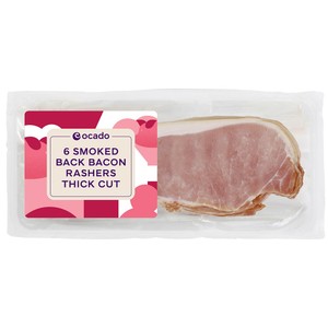 Ocado 6 Smoked Back Bacon Rashers Thick Cut