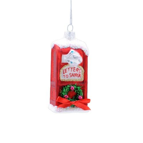 Glass Red Mail Box Decoration 