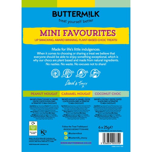 Buttermilk Vegan Dairy Free Mini Choc Bar Favourites Selection Pack