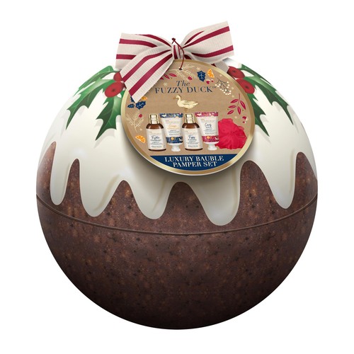 Baylis & Harding The Fuzzy Duck Christmas Pudding Bauble Tin Gift
