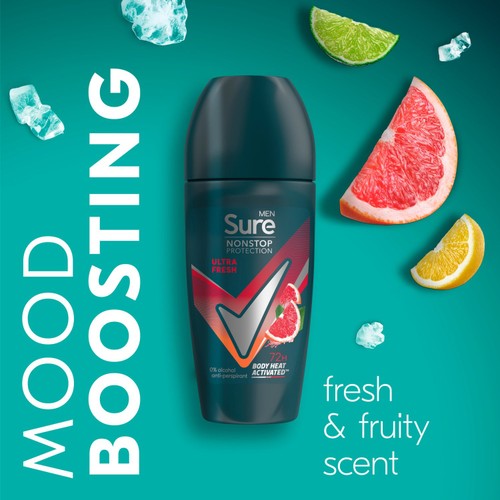 Sure Men 72hr Nonstop Antiperspirant Deodorant Roll On Ultra Fresh