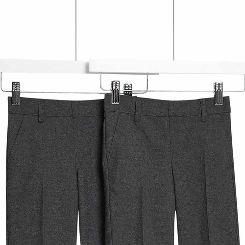 M&S Slim Leg School Shorts, 10-11 Years, Grey