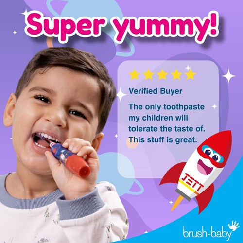 Brush-Baby Kids Natural Blueberry flavoured  Rocket Toothpaste