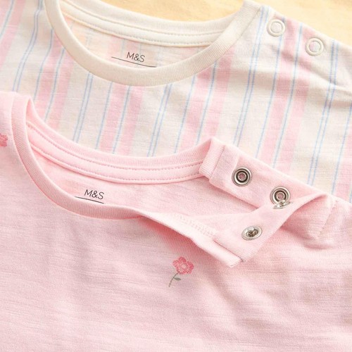 M&S Girls Pure Cotton Patterned Tops, 2-3 Years, Multi