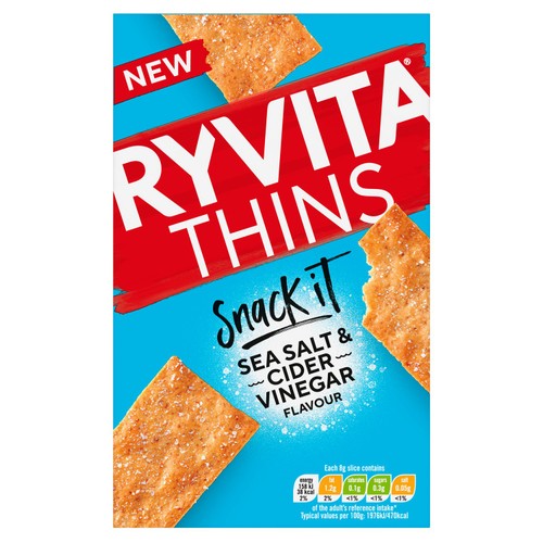 Ryvita Snack It Thins Sea Salt & Cider Vinegar Flatbread Snacks