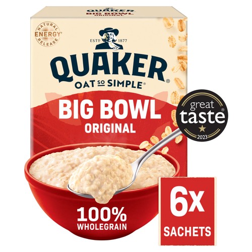 Quaker Oat So Simple Big Bowl Original Porridge Sachets Cereal
