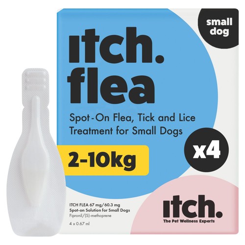 Itch Flea & Tick Treatment for Small Dogs (2-10kg) 4 pack)