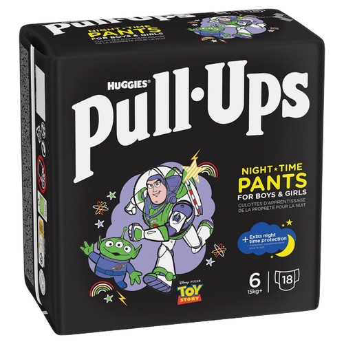 Huggies Pull-Ups Night Time Unisex Training Nappy Pants - Size 6, 18 Pants