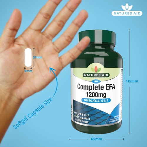 Natures Aid Complete EFA Omega's 3,6 & 9 Soft Gel Capsules 