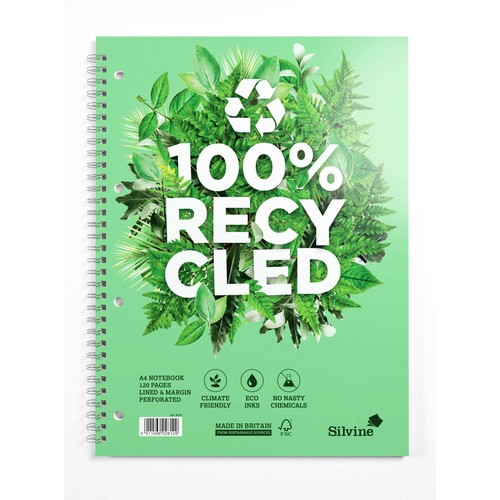 Silvine A4 Twin Wire Recycled Notebook