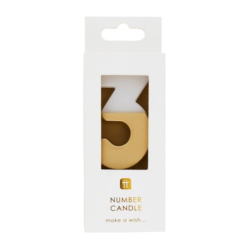 Talking Tables Number 3 Large Gold Candle