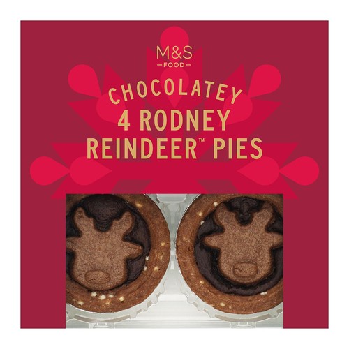 M&S Rodney Reindeer Chocolate Brownie Pies