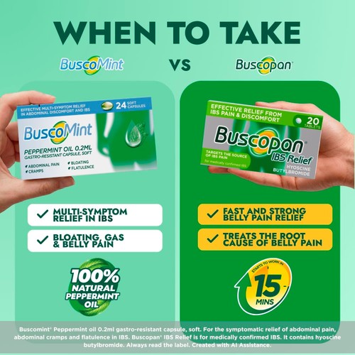 Buscomint 0.2 ml Peppermint Oil IBS Multi Symptom Treatment