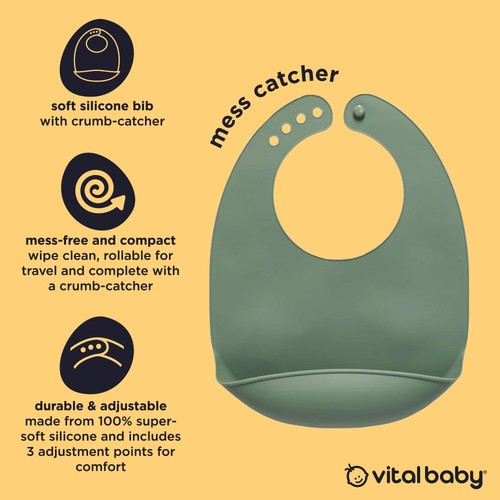 Vital Baby Nourish Bib - natural moss
