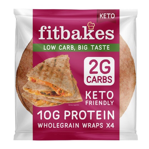 Fitbakes Low Carb Tortilla Wraps Keto Bread Protein Wrap