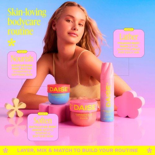 DAISE Exfoliating Body Scrub in Pomegranate Glow, For Soft Glowing Skin