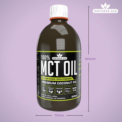 Natures Aid 100% MCT Oil Premium Coconut Oil 