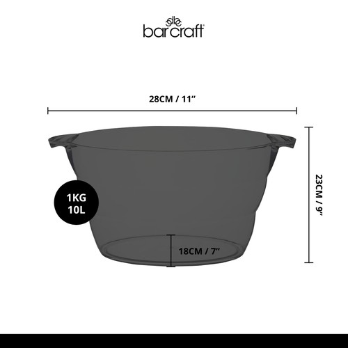 BarCraft Mix It Acrylic Oval Drinks Cooler Large