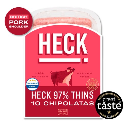 HECK! 97% Pork Gluten Free Chipolata Sausages