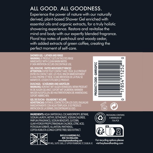 Baylis & Harding Goodness Mens Shower Gel - Patchouli, Cedar & Cypress