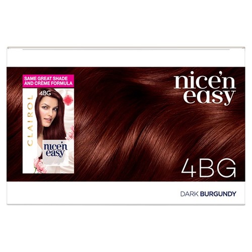 Clairol Nice'n Easy Hair Dye, 4BG Dark Burgundy