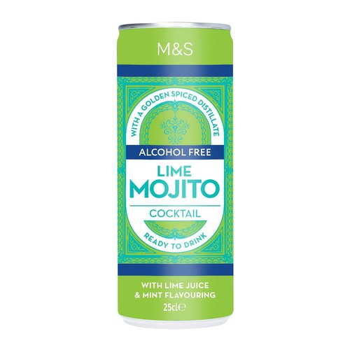 M&S Alcohol Free Lime Mojito Cocktail Can