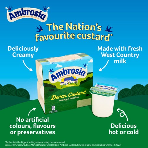 Ambrosia Devon Custard Dessert Snack Pots