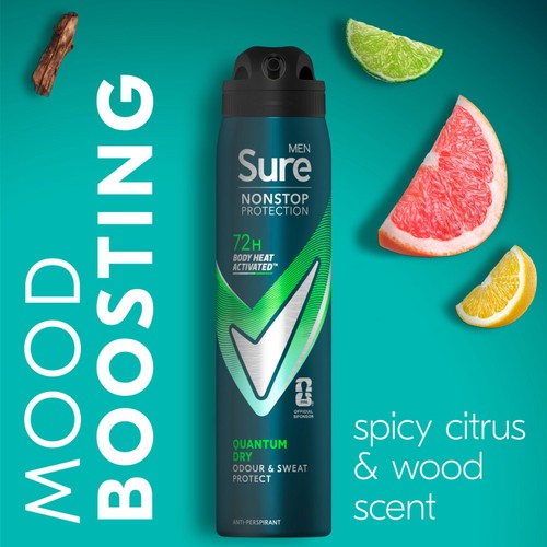 Sure Men 72hr Nonstop Protection Quantum Dry Antiperspirant Deodorant