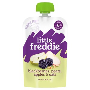 Little Freddie Organic Strawberries, Blueberries & Oats Baby Food Pouch 6+ Months 100g