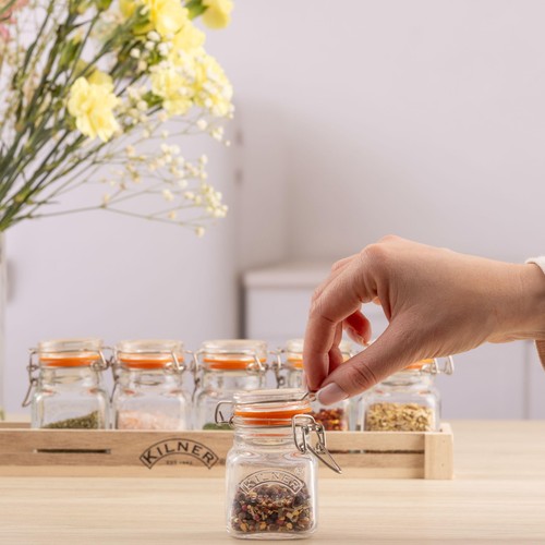 Kilner Glass Clip Top Spice Jar Set