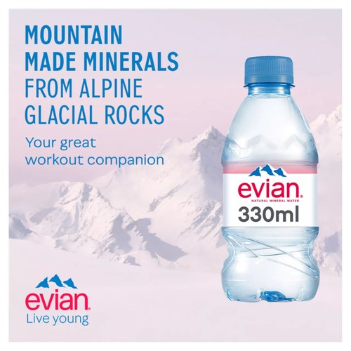 Evian Still Natural Mineral Spring Bottled Water Multipack