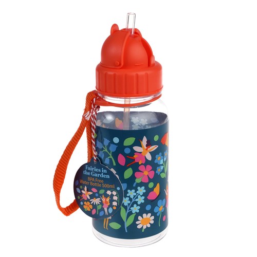 Children's water bottle with straw 500ml, Fairies in the Garden