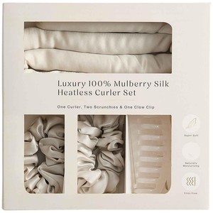 Pure Mulberry Silk Heatless Curler, Light Grey