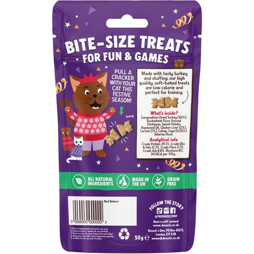 Denzel's Kitty Crackers - Turkey & Stuffing Christmas Crunchy Cat Treats