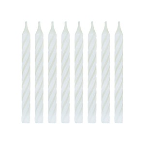  White Spiral Birthday Candles