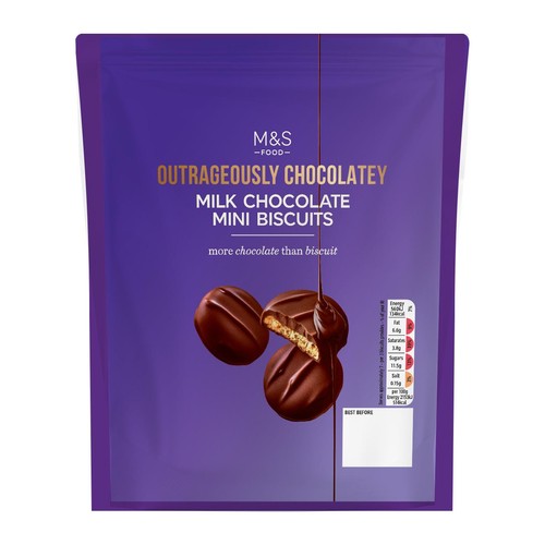 M&S Outrageously Chocolatey Milk Chocolate Mini Biscuits