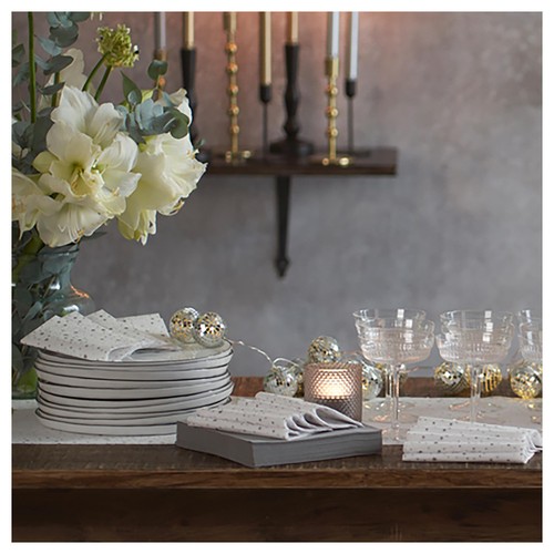 Silver Stardust 33cm 3-Ply Paper Napkins