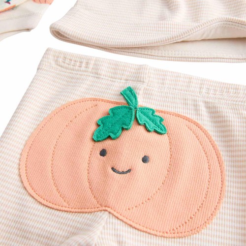 M&S Halloween Pumpkin Bodysuit Outfit, 3-6 Months, Orange Mix