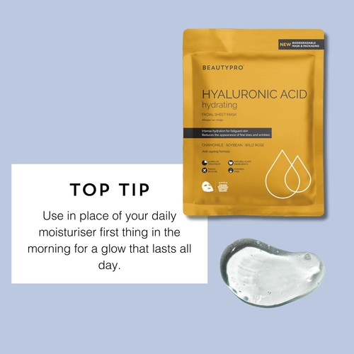 BEAUTYPRO Hyaluronic Acid Hydrating Facial Sheet Mask
