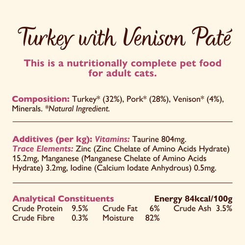 Lily's Kitchen Cat Smooth Turkey & Venison Pate