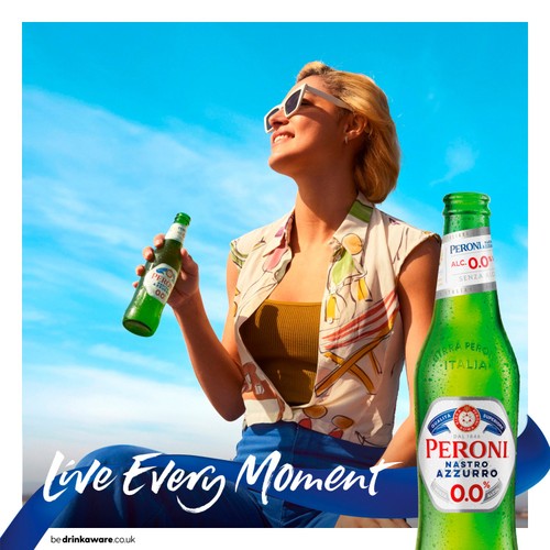 Peroni Nastro Azzurro 0% Alcohol-Free Beer Lager Bottles