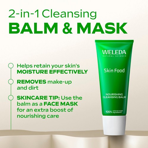 Weleda Skin Food Cleansing Balm Hydrating Face Cleanser Natural Derma