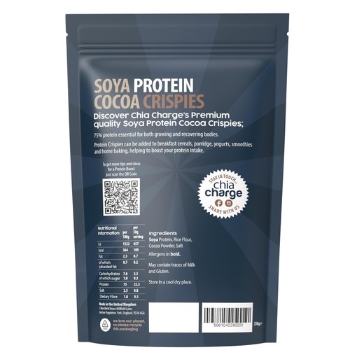 Chia Charge Cocoa Soya Protein Crispies 250g